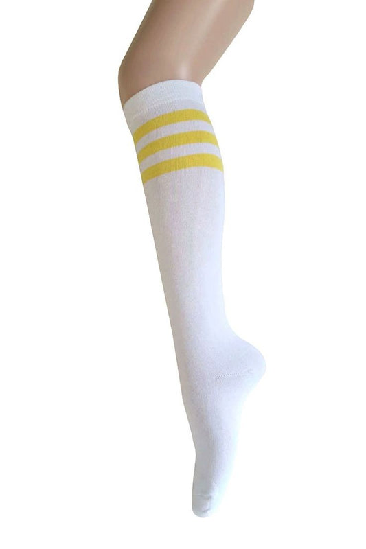 White/Yellow stripes socks